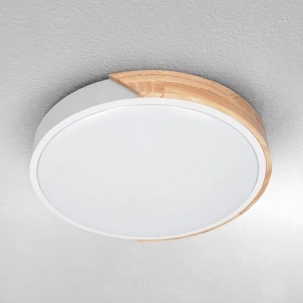 Brilagi - Lampada dimmerabile PILANA LED/48W/230V rovere/bianco Ø 40 cm + telecomando
