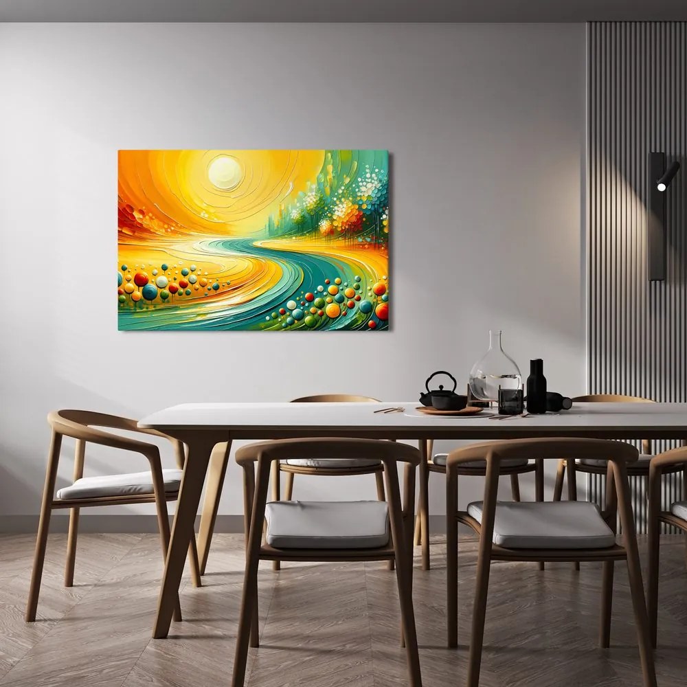 Quadro su tela – Flusso di luce e acqua