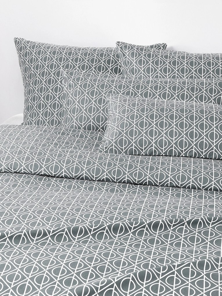 Copripiumino in cotone con stampa geometrica Jella