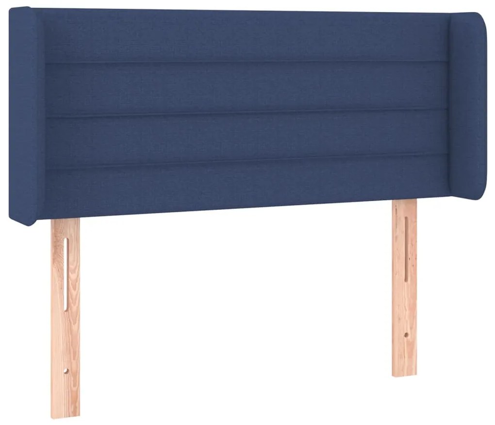 Testiera ad orecchio blu 93x16x78/88cm in tessuto