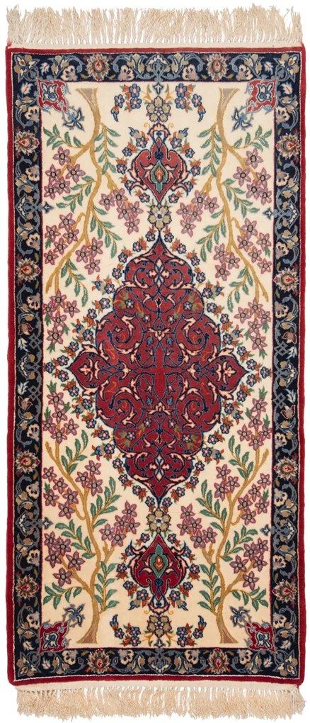 Isfahan Tappeto persiano 130x60 (Iran) Annodato A Mano