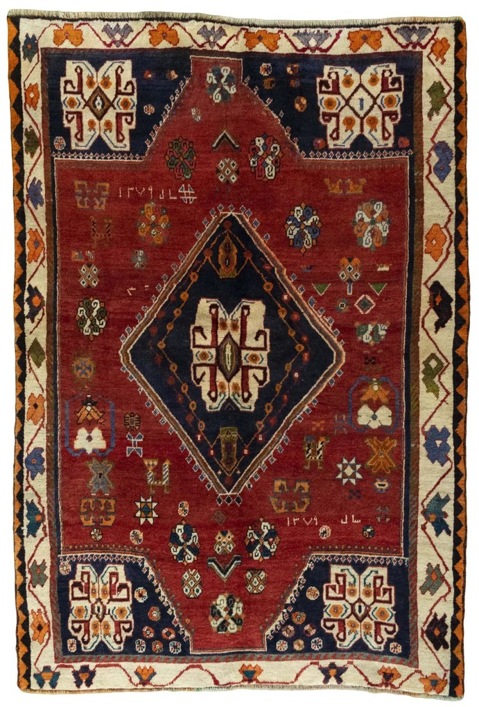 Gabbeh Tappeto 160 x 230 Rosso (Iran) Annodato A Mano