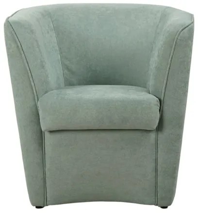 Poltrona verde menta in tessuto antimacchia con design moderno