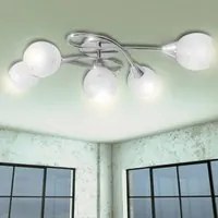 Lampada da Soffitto con Paralume in Vetro per 5 Lampadine E14 cod mxl 70838