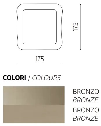 Specchio quadrato DUNE 175x175 cm con cornice in vetro Bronzo