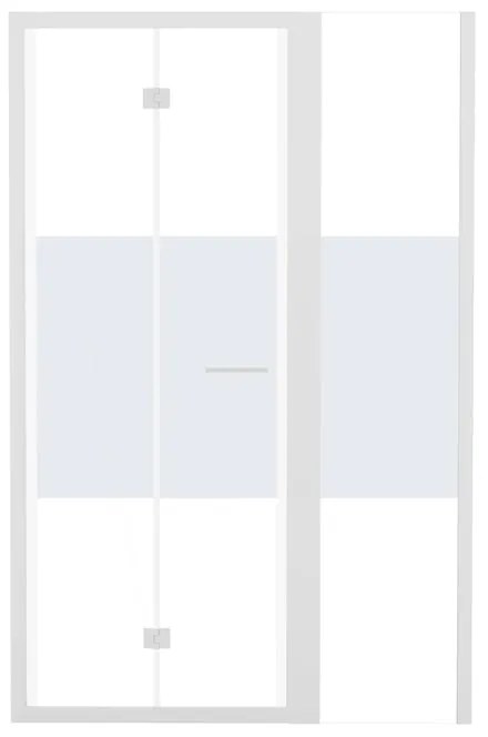 Porta doccia rettangolare Record 120 x 70 cm, H 195 cm in vetro, spessore 60 mm serigrafato bianco