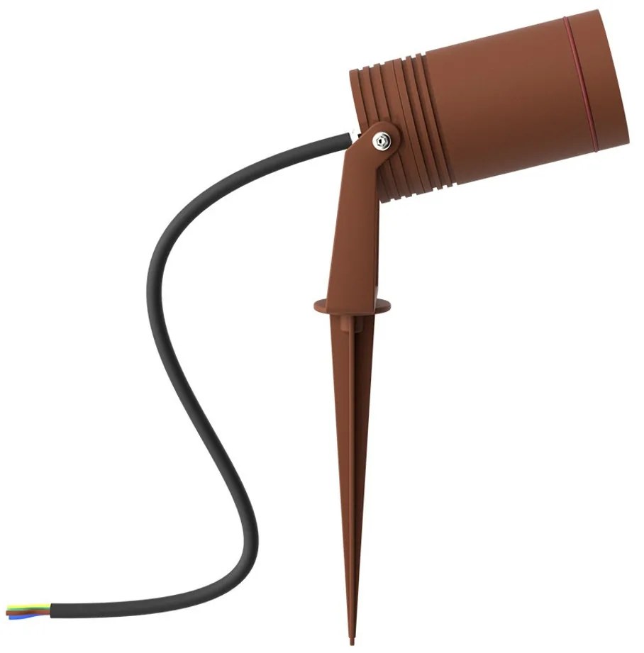 Faretto con Picchetto e Supporto GU10 IP67 Alluminio e Vetro - Corten