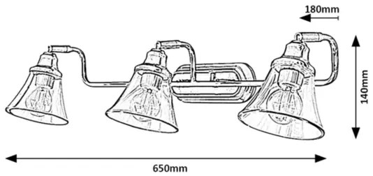 Rabalux 3209 - Faretto da bagno ANTOINE 3xE14/40W/230V IP44