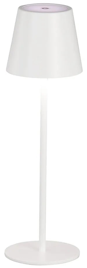 Lampada da tavolo a LED bianca con paralume in metallo (altezza 36,5 cm) Viletto - Fischer &amp; Honsel