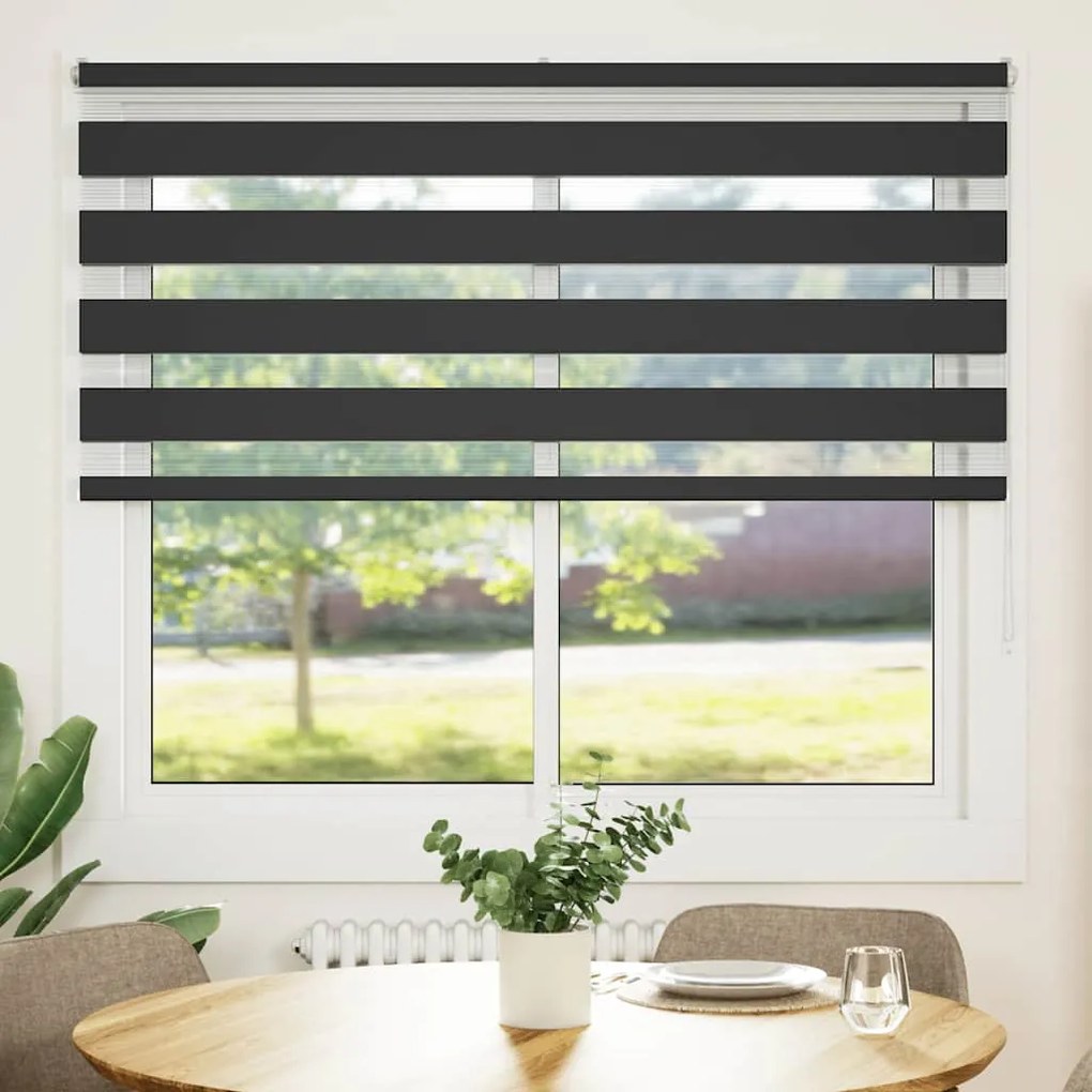 Tenda A Rullo Zebra Nero Larghezza Tessuto 150,9 Cm Poliestere /
