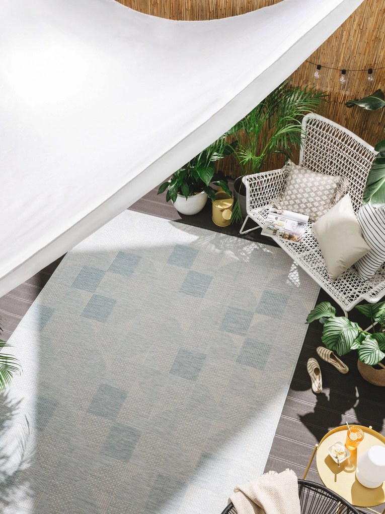 benuta Nest Tappeto per interno ed esterno Bronco Azzuro 160x230 cm - Tappeto outdoor per balcone, terrazzo e giardino