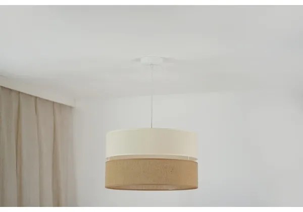 Brilagi - Lampadario a cavo ROYAL YUTE 1xE27/15W/230V Ø 40 cm beige crema