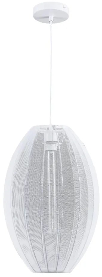 Lampadario a sospensione con filo KAREI 1xE27/20W/230V diametro 30 cm bianco