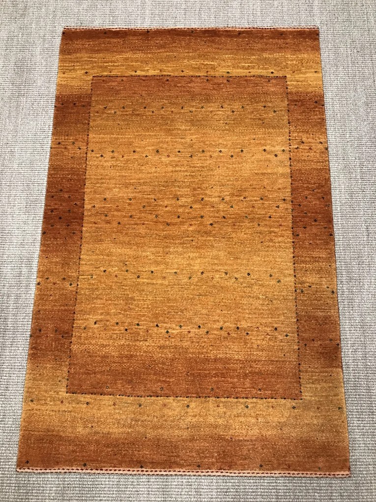 Loribaft Tappeto 140x90 Giallo (Iran) Annodato A Mano