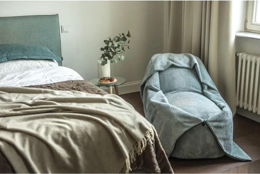 Pouf a sacco per bambini color mattone con rivestimento in velluto a coste Cocoon 80 – SLOWDOWN