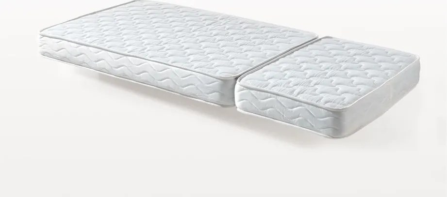 Letto da bambini regolabile bianco in pino massiccio con contenitore, materasso e rete inclusi Jumper - Vipack