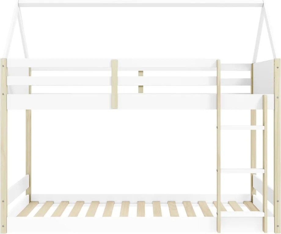 Letto da bambini a forma di casa/a castello bianco/di colore naturale 90x190 cm Valka – Marckeric