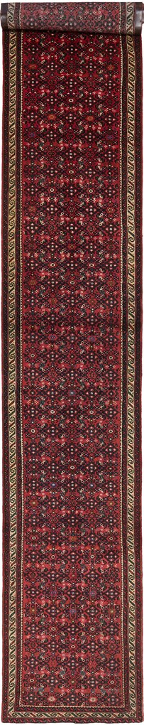 Hamedan Tappeto 80 x 480 Rosso (Iran) Annodato A Mano