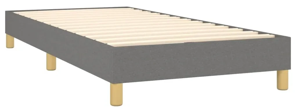 Letto a molle materasso e led grigio scuro 90x200 cm in tessuto
