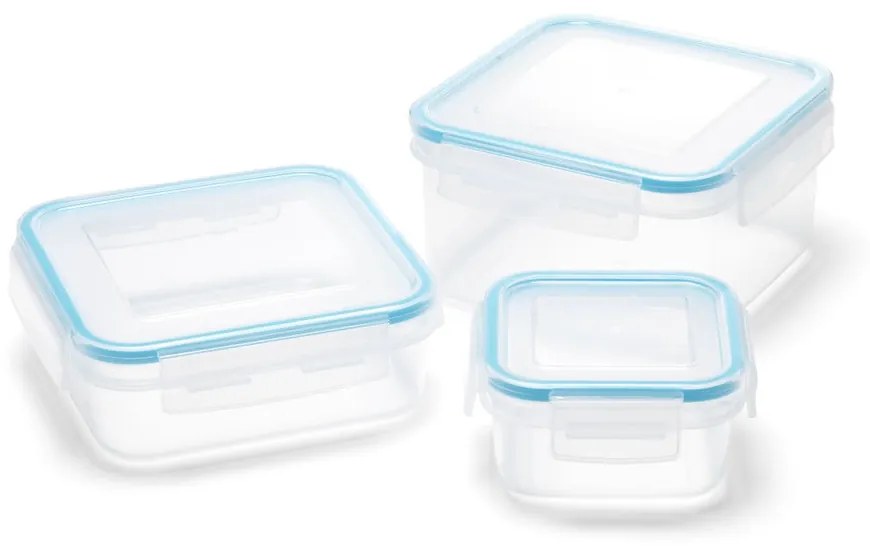 Set di 3 barattoli per alimenti con coperchio Clip And Close Square Clip &amp; Close - Addis