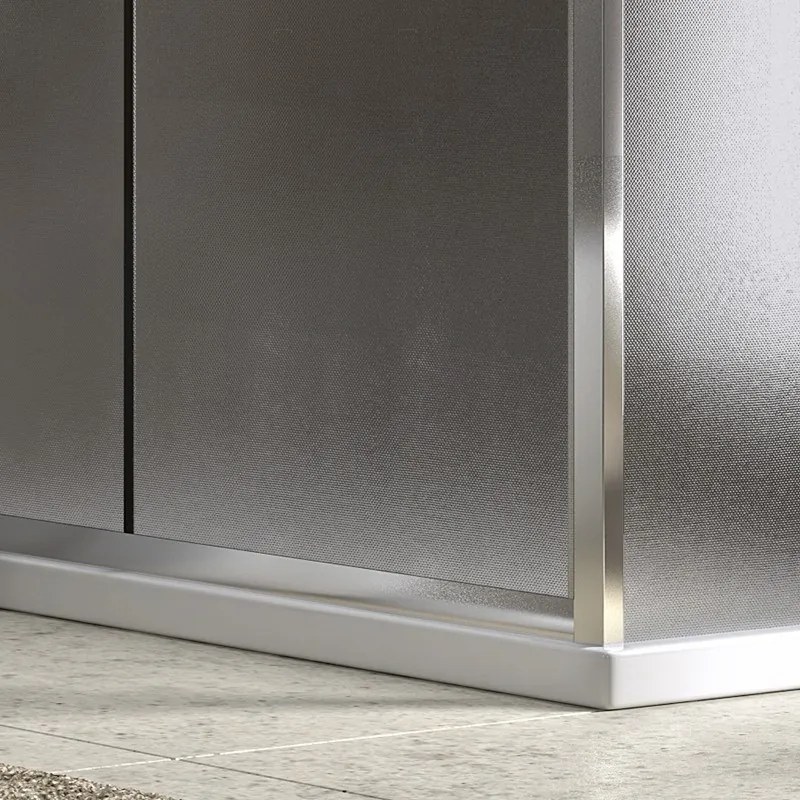 Kamalu - Box doccia 100x90 angolare laterale fisso 90cm vetro opaco altezza 180cm | K410NS