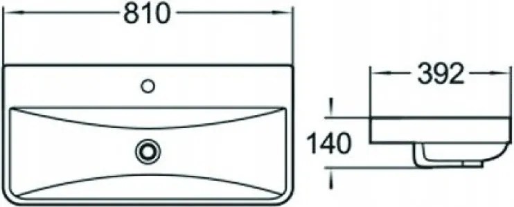 Mexen Dagna lavabo incassato nel piano 81 x 39 cm, bianco - 21998000