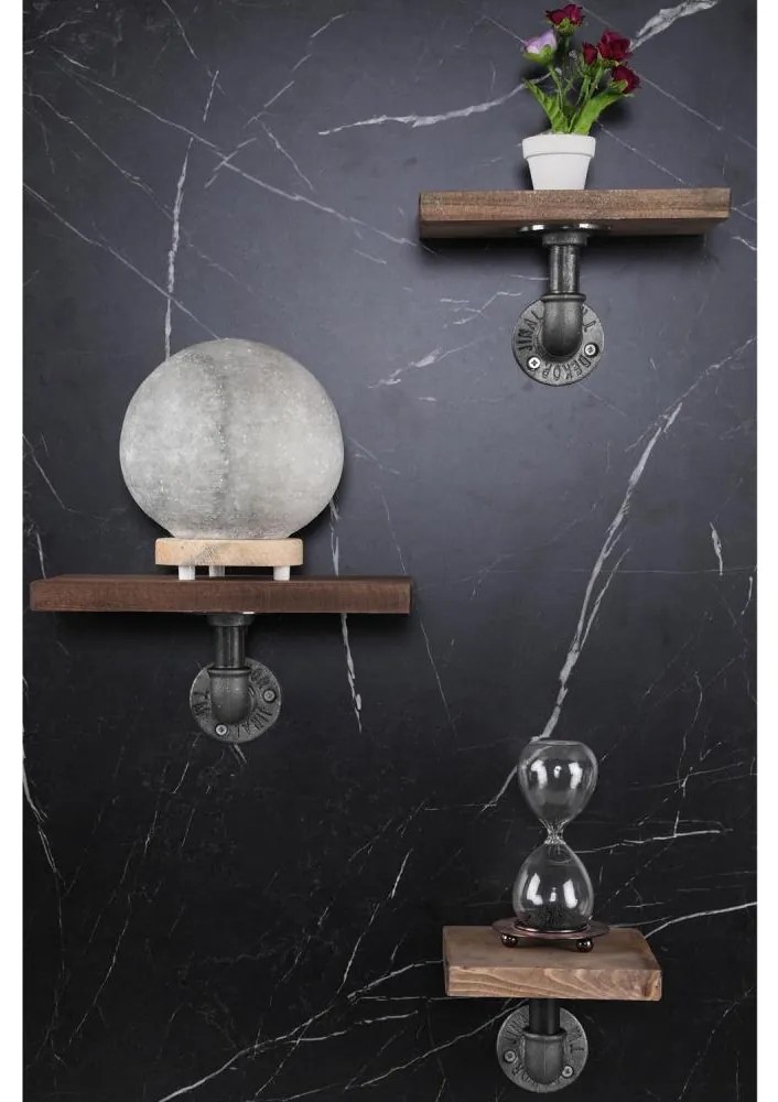 SET 3x Mensola BORURAF abete/nero