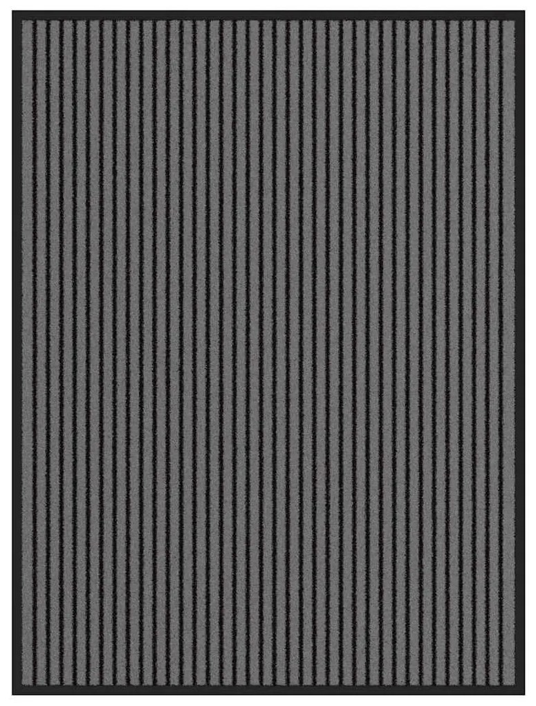 Zerbino A Strisce Nere E Grigie 90x120 Cm /