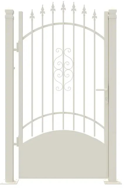 Cancello con serratura manuale Marmolada in ferro, apertura a sinistra, L 104.5, H 180-195 cm, di colore bianco