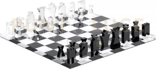 Gioco da tavola scacchi e dama in cristallo acrilico trasparente e ...