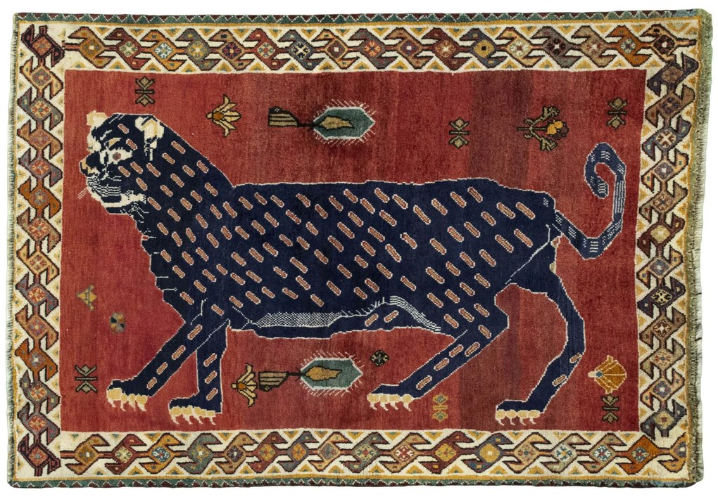 Gabbeh Tappeto 120x170 Rosso (Iran) Annodato A Mano