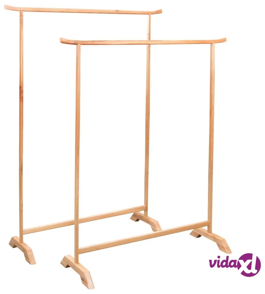 vidaXL Appendiabiti 2 pz in Massello di Rovere
