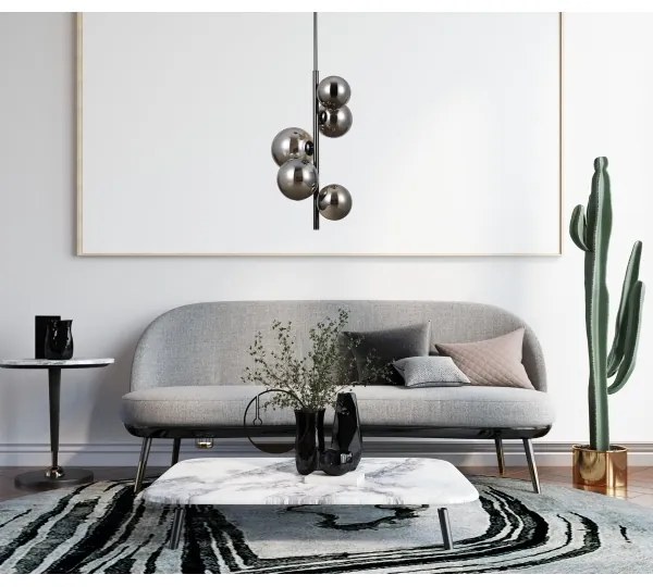 ITALUX PND-406007-V5A-BCR - Lampadario a sospensione con supporto rigido CANELLO 5xG9/5W/230V nero