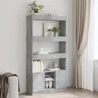 Credenza Grigio Cemento 92x33x180 cm in Legno Multistrato 3309621