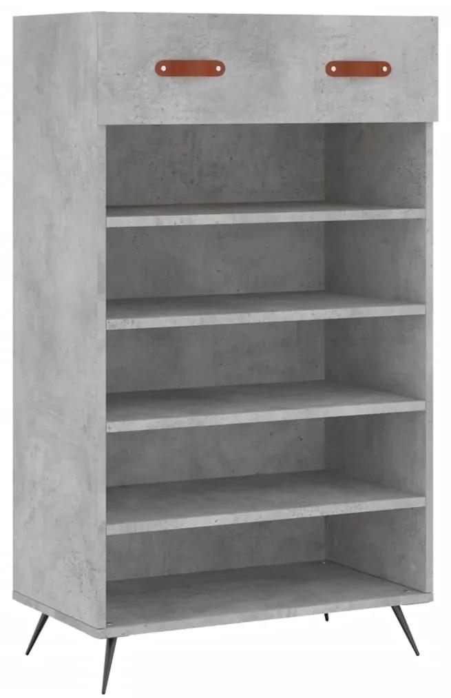 Scarpiera grigio cemento 60x35x105 cm in legno multistrato