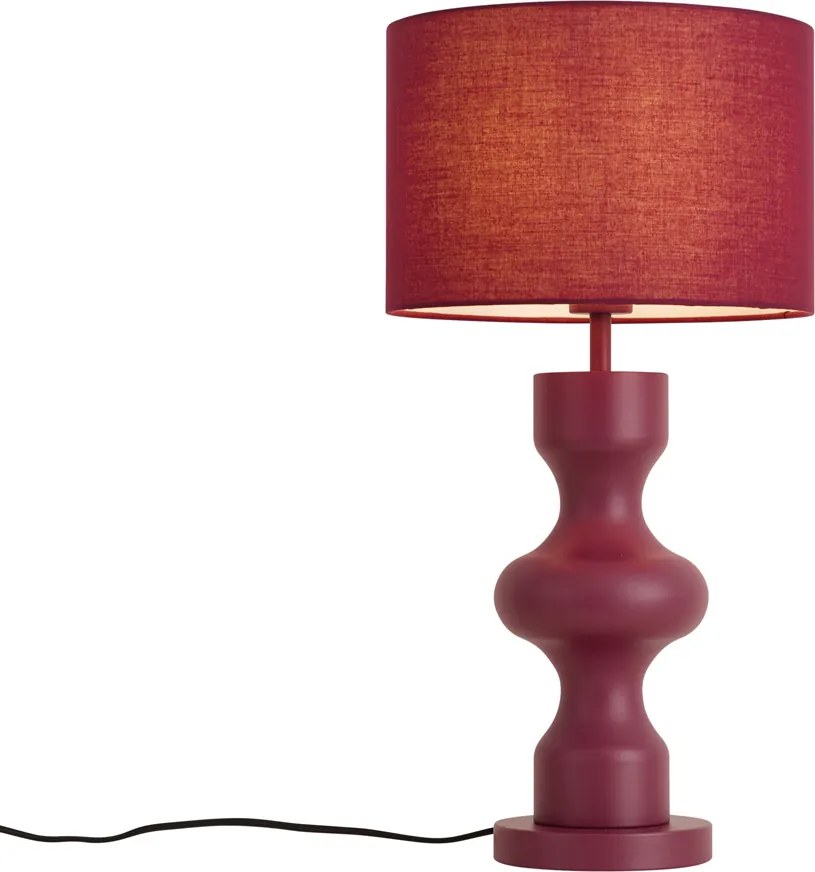 Lampada da tavolo retrò color prugna con paralume in tessuto - Captain