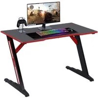 Scrivania Gaming Porta Pc Computer in Metallo e Legno MDF Tappetino Mouse Pad