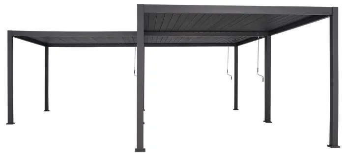 Pergola bioclimatica L 720 x H 250 cm in alluminio grigio scuro, 38.88 mq