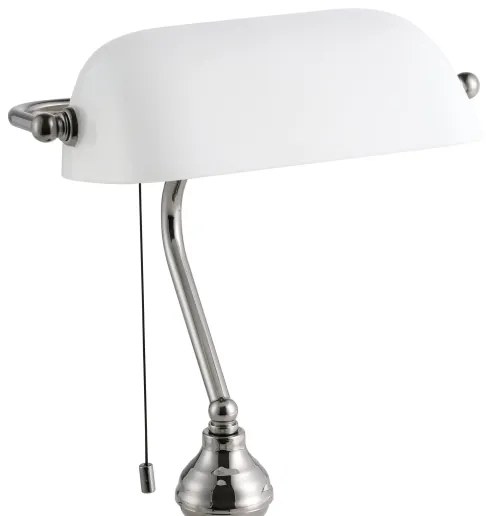 Eglo 901019 - Lampada da tavolo BANKER 1xE27/60W/230V bianco/cromo lucido