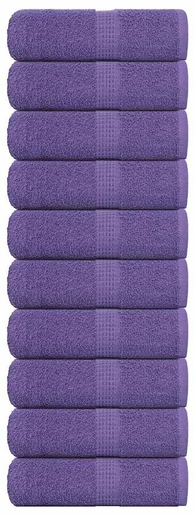 Asciugamani Ospiti 10 Pz Viola 30x50 Cm 360 G/m² 100% Cotone /