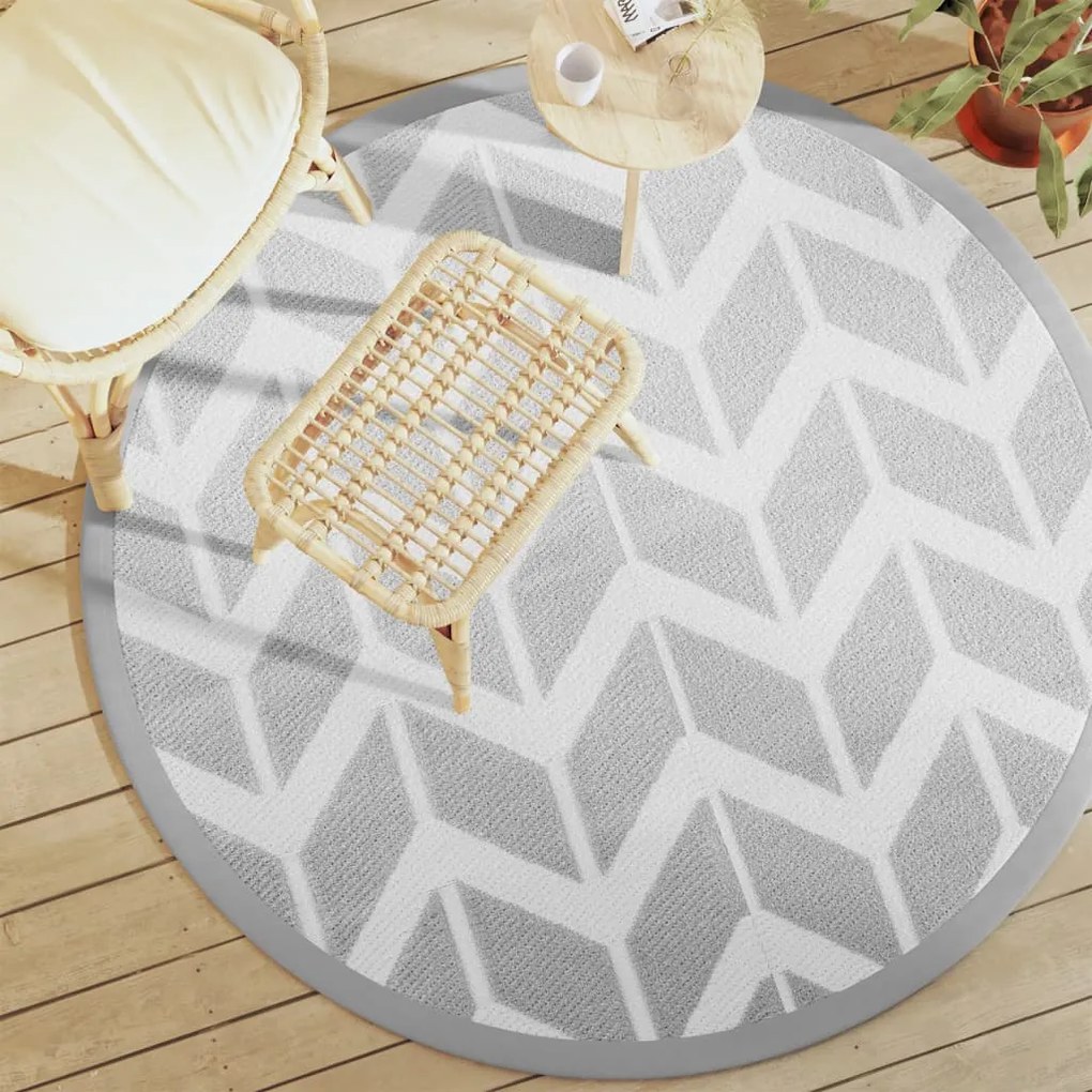 Tappeto Da Esterno Arakıl Grigio Ø160 Cm İn Pp /