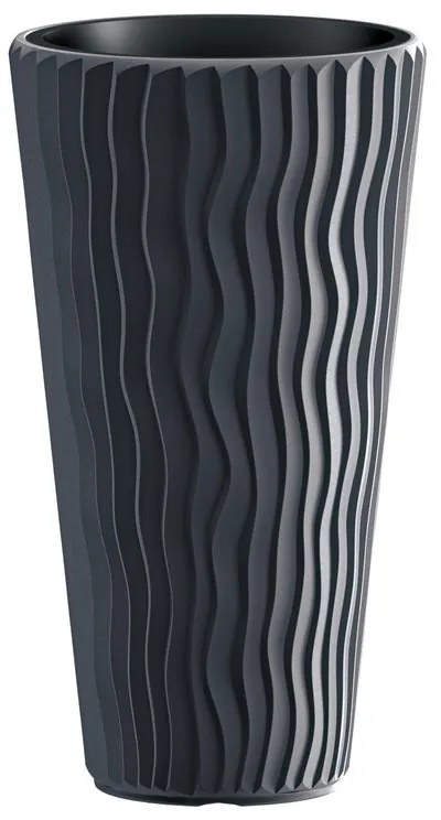 Vaso per piante e fiori SANDY PROSPERPLAST in polipropilene antracite H 70.8 cm Ø 39 cm