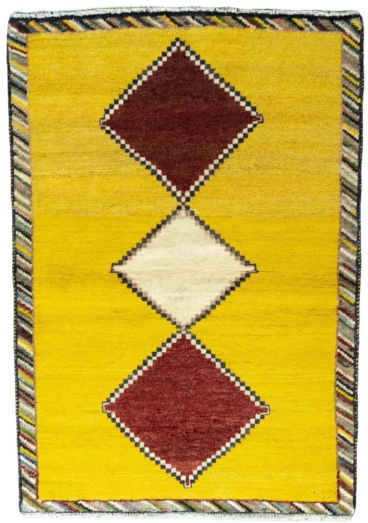 Gabbeh Tappeto persiano 150 x 100 Giallo (Iran) Annodato A Mano