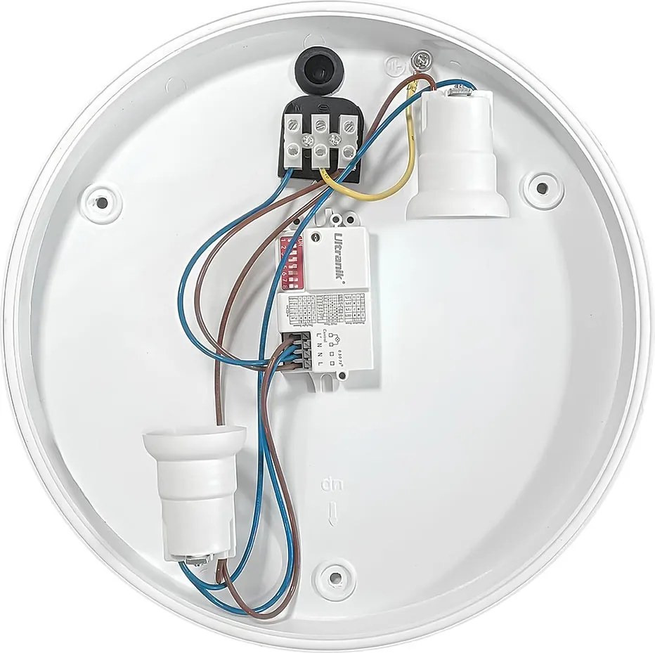 Applique Quadrata sensore di Movimento 2xE27 a Luce Diffusa IP65 Bianca