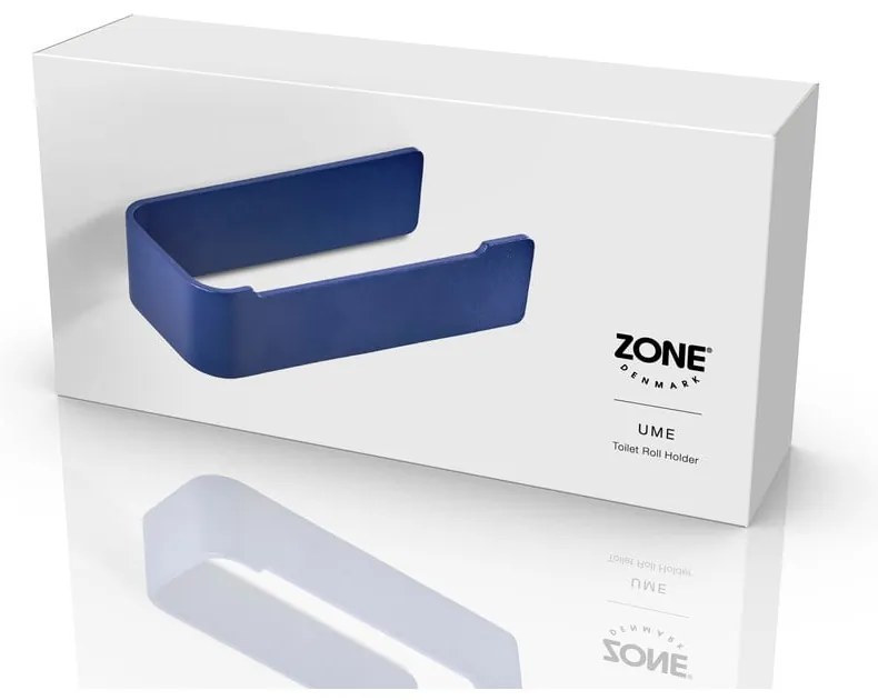 Porta carta igienica da parete blu in metallo Ume – Zone