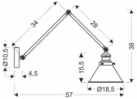Applique FUNDO 1xE27/40W/230V nero/oro
