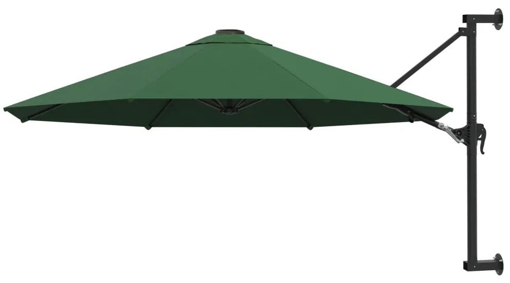 Ombrellone A Muro Con Palo İn Metallo 300 Cm Verde /