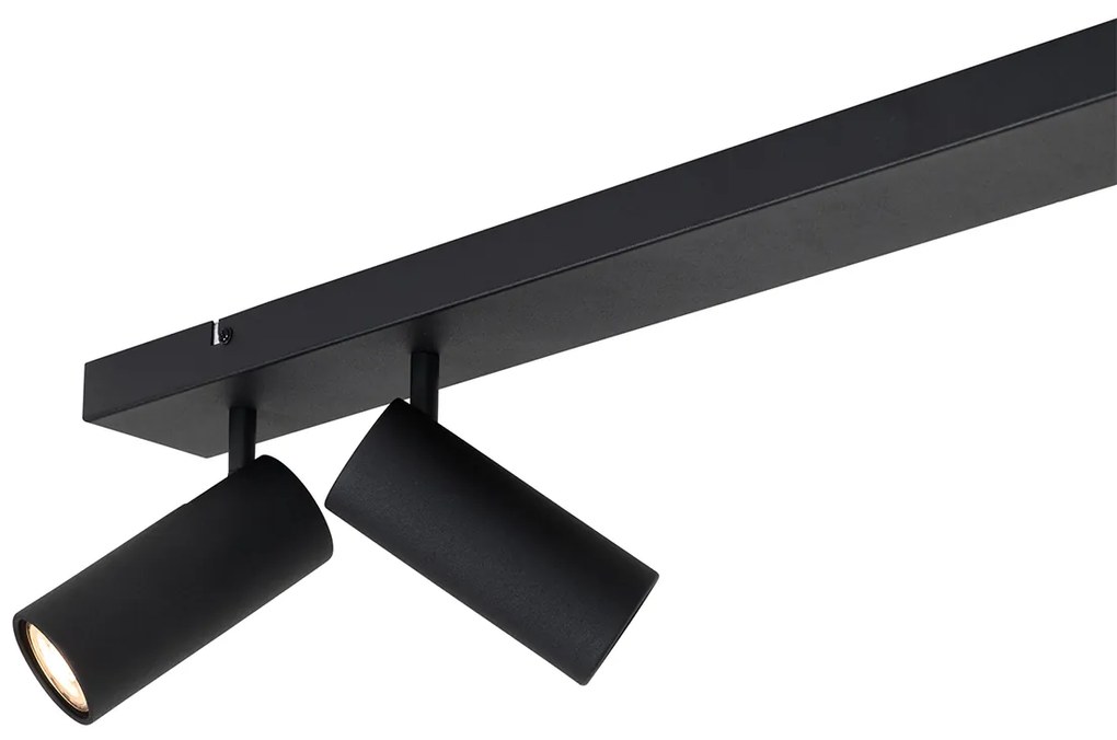 Faretto da soffitto moderno nero 4 luci orientabili - Renna