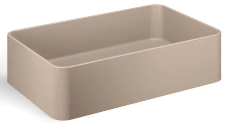 Lavabo da appoggio Quarelo rettangolare piletta non inclusa in ceramica L 48.6 x H 20 x P 36.5 cm naturale piletta non inclusa