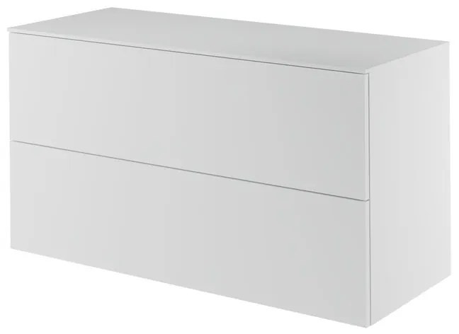 Mobile da bagno sotto lavabo Neo bianco laccato L 120 x H 65 x P 48.3 cm 2 cassetti, lavabo non incluso